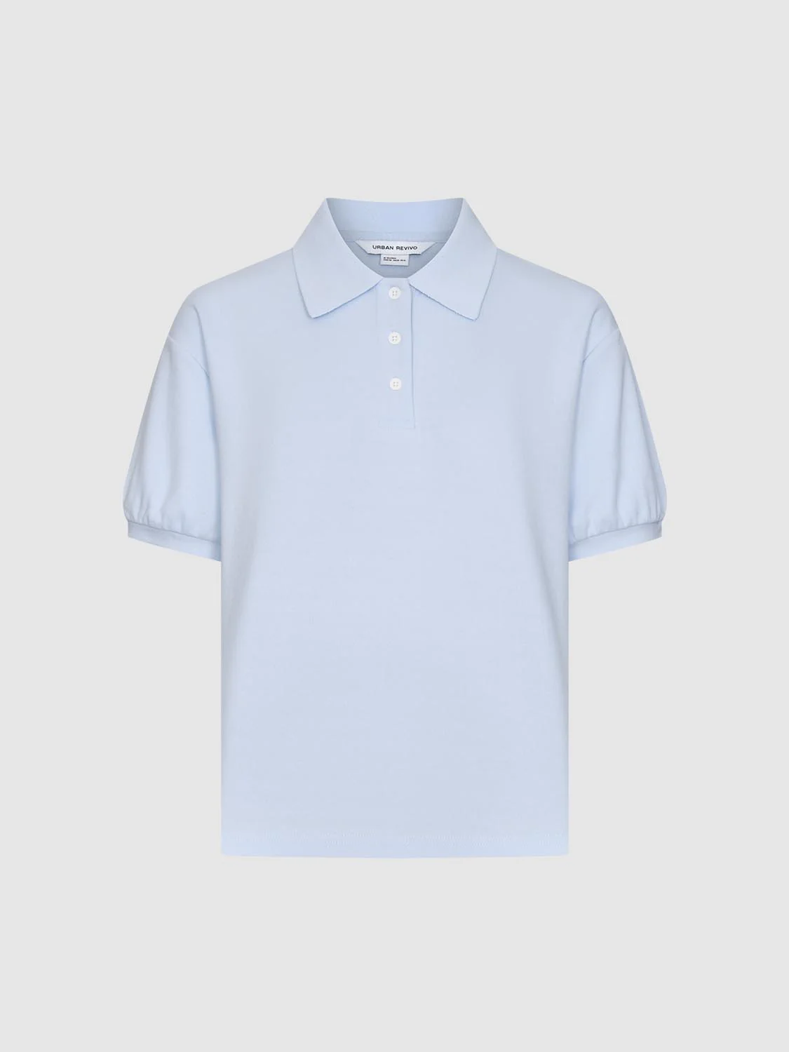Polo Neck Balloon Hem Cropped T-Shirts