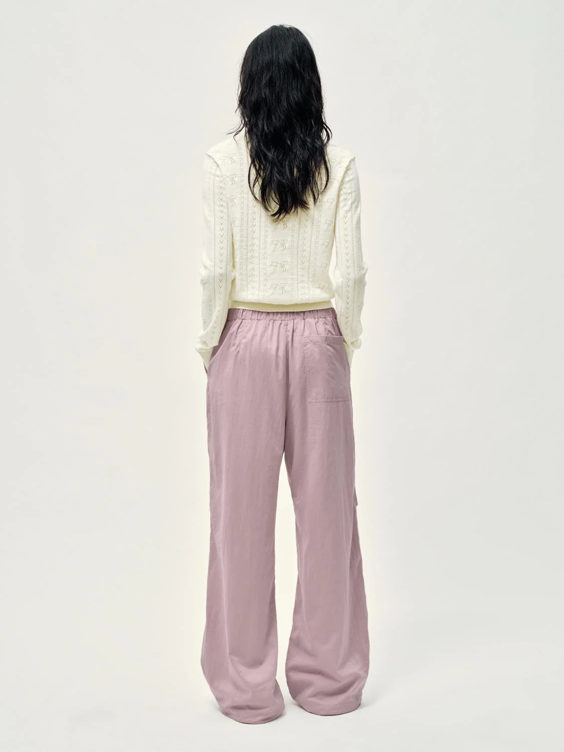 Polo Neck Bow Detail Long Sleeve Knitted T-Shirts - Image 6