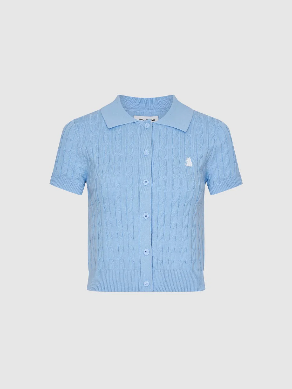 Polo Neck Cable Knitted T-Shirts - Image 15