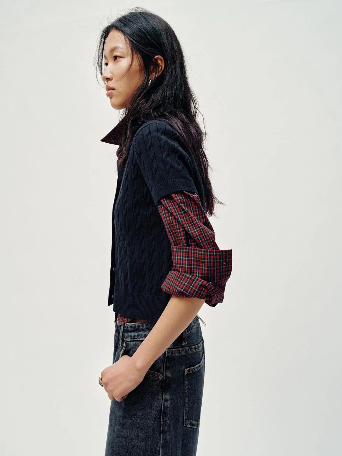 Polo Neck Cable Knitted T-Shirts - Image 18