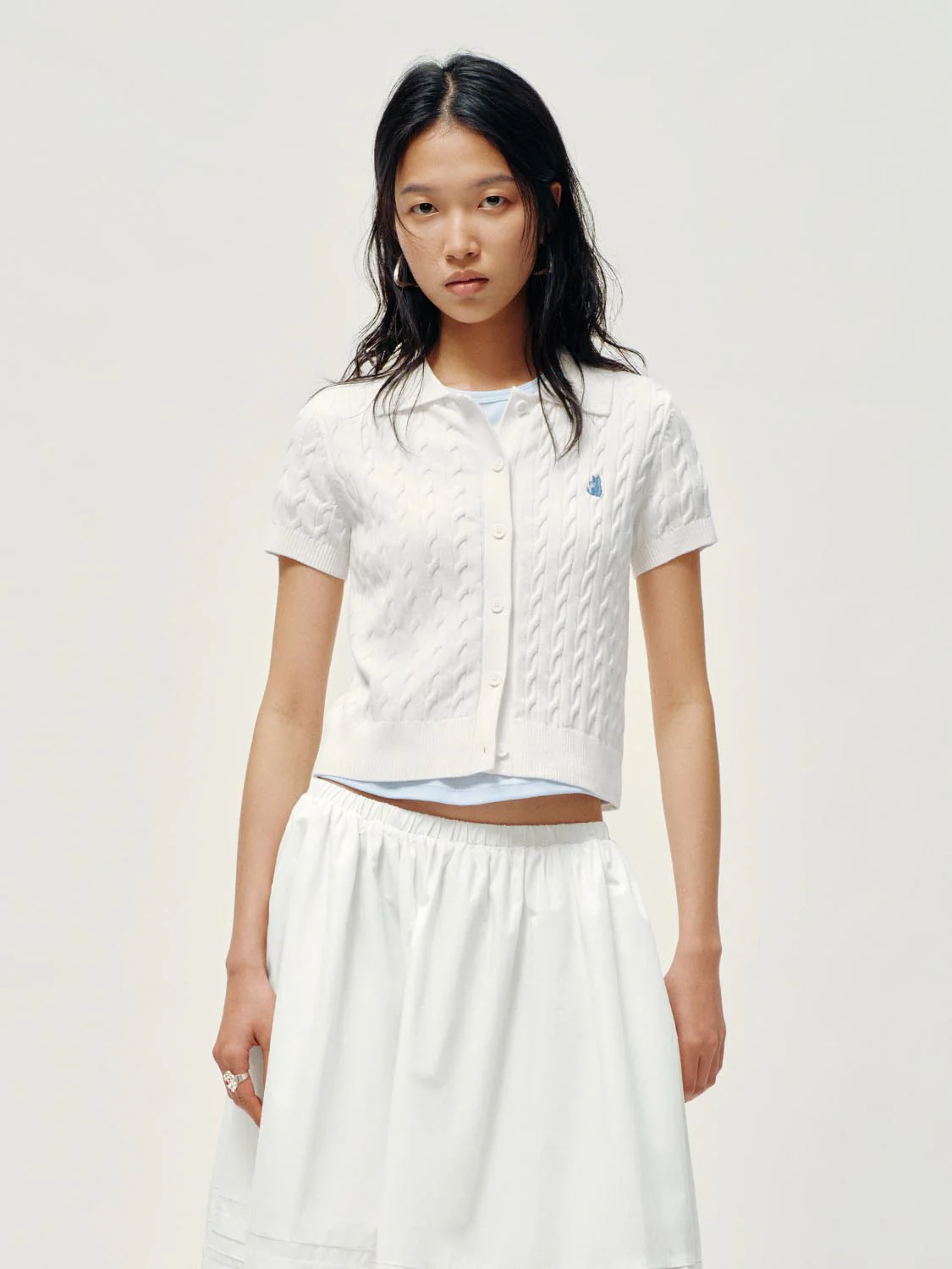Polo Neck Cable Knitted T-Shirts - Image 36