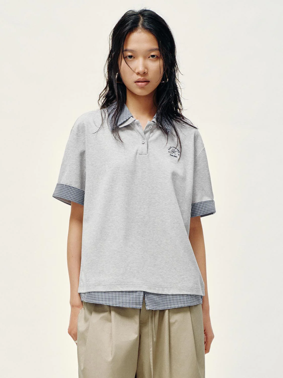 Polo Neck Contrast Trim T-Shirts