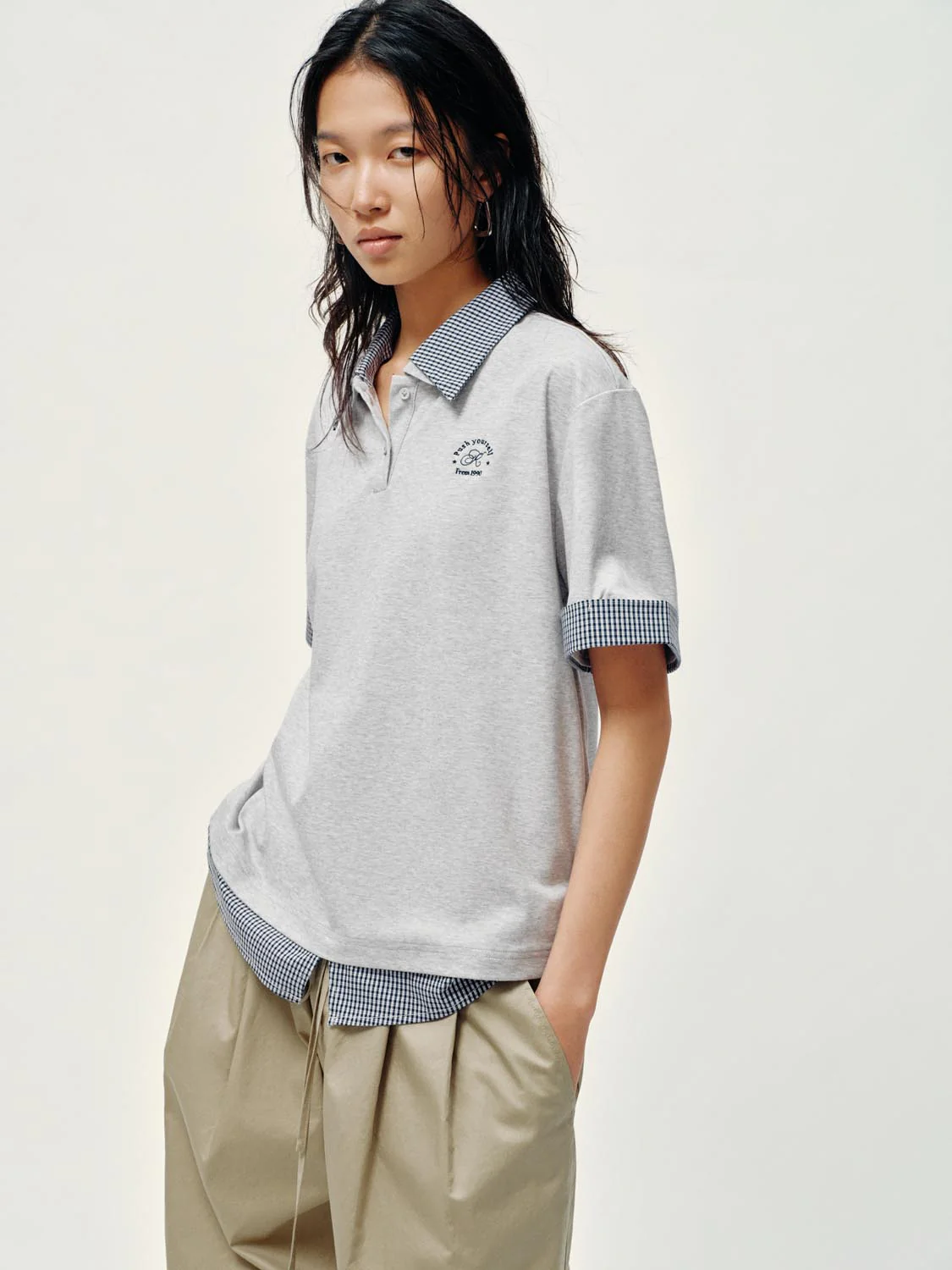 Polo Neck Contrast Trim T-Shirts - Image 2