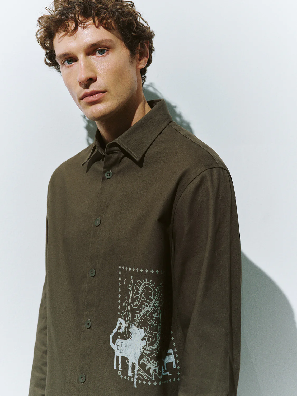 Printed Button Up Loose Shirt - Image 17