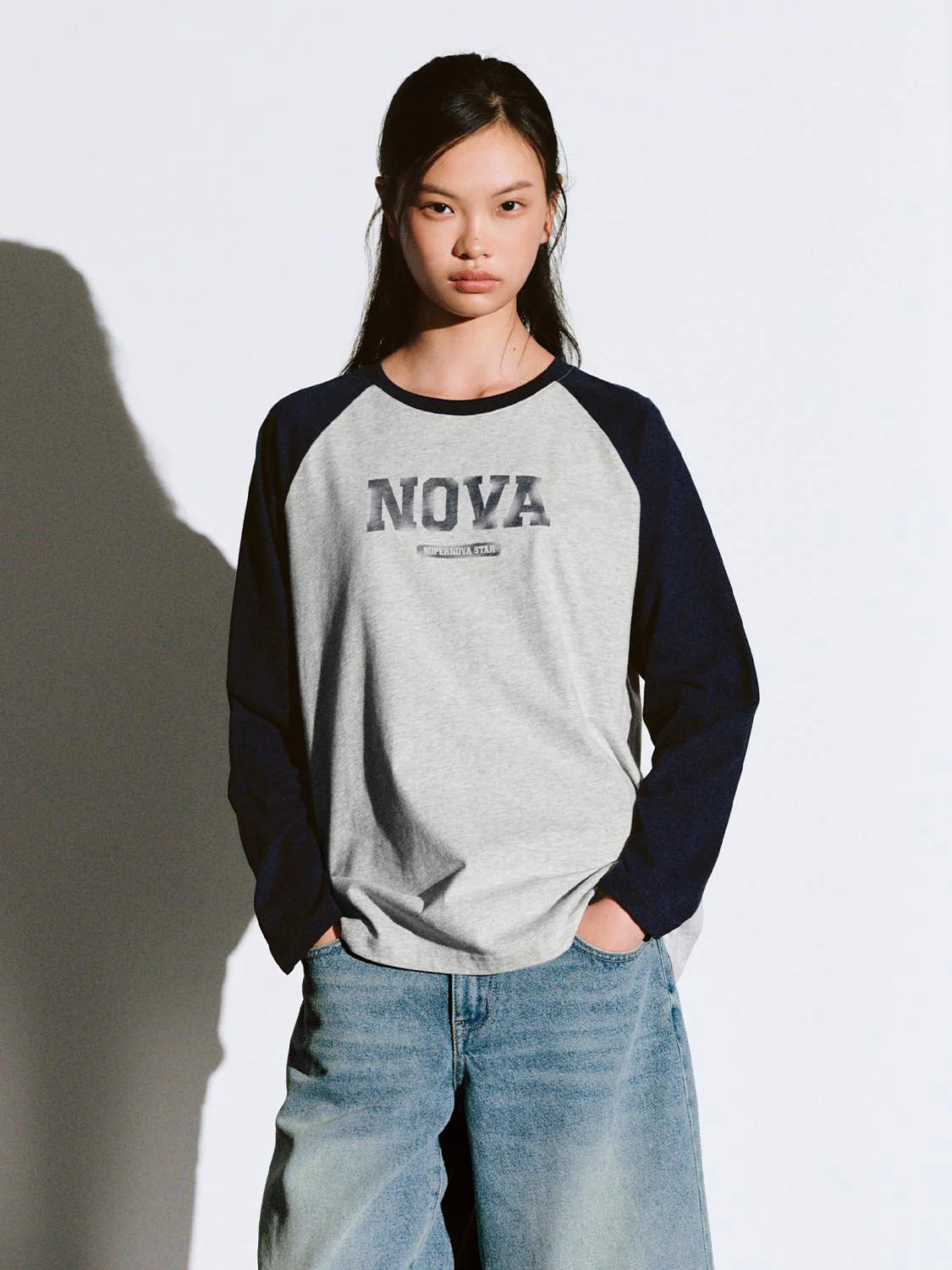 Printed Contrast Raglan Long Sleeve T-Shirts - Image 8