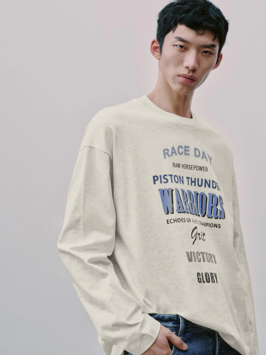 Printed Crew Neck Long Sleeve T-Shirts - Image 2