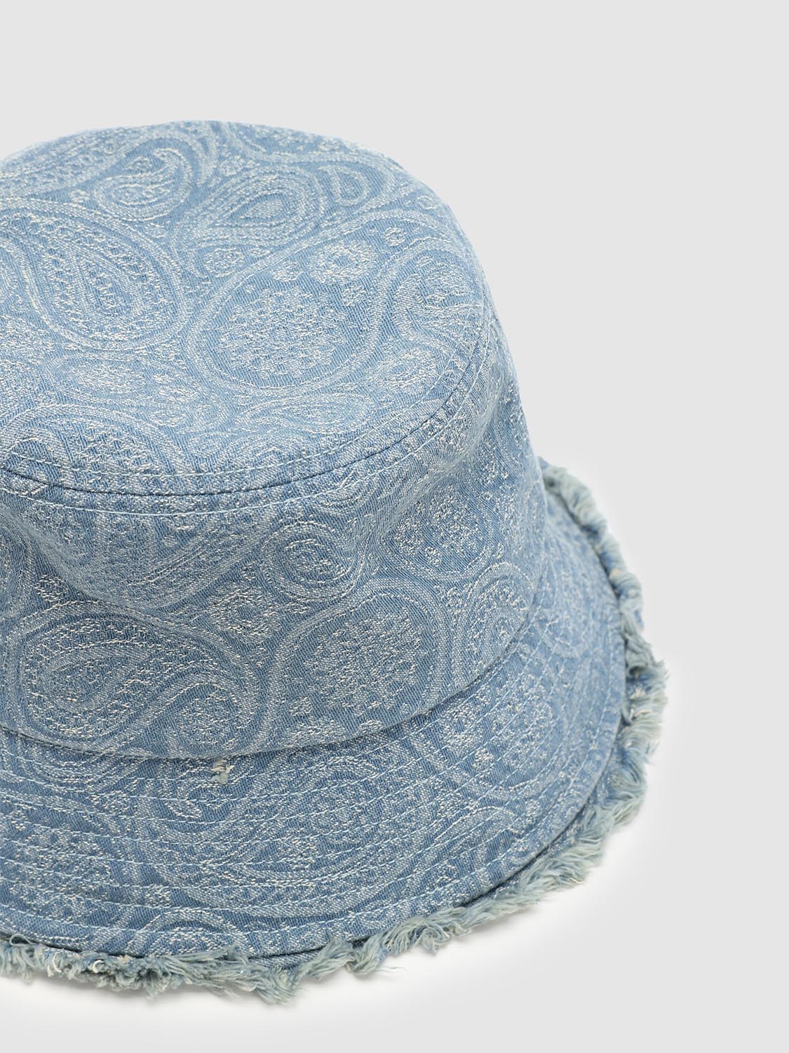 Printed Raw Hem Bucket Hat - Image 5