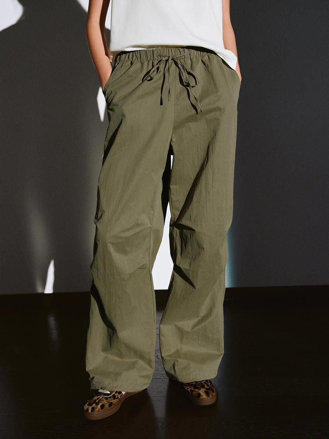 Pull On Drawstring Wide Leg Cargo Pants - Image 25