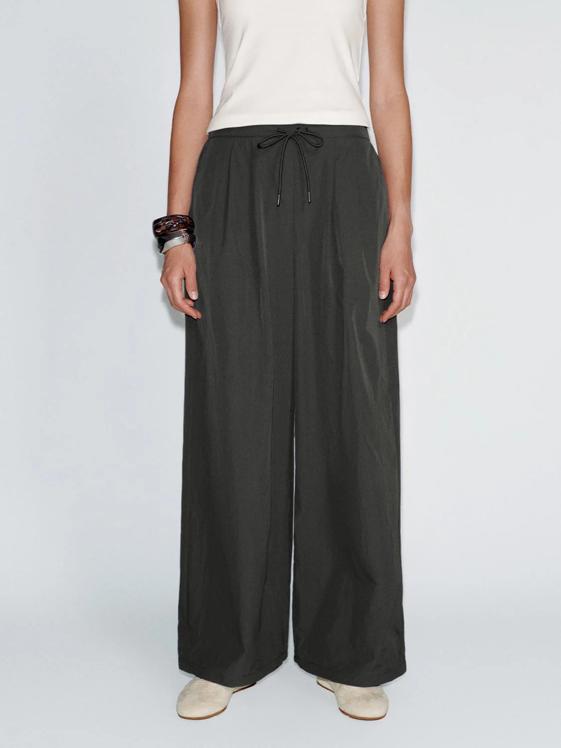 Pull On Drawstring Wide Leg Pants - Image 4