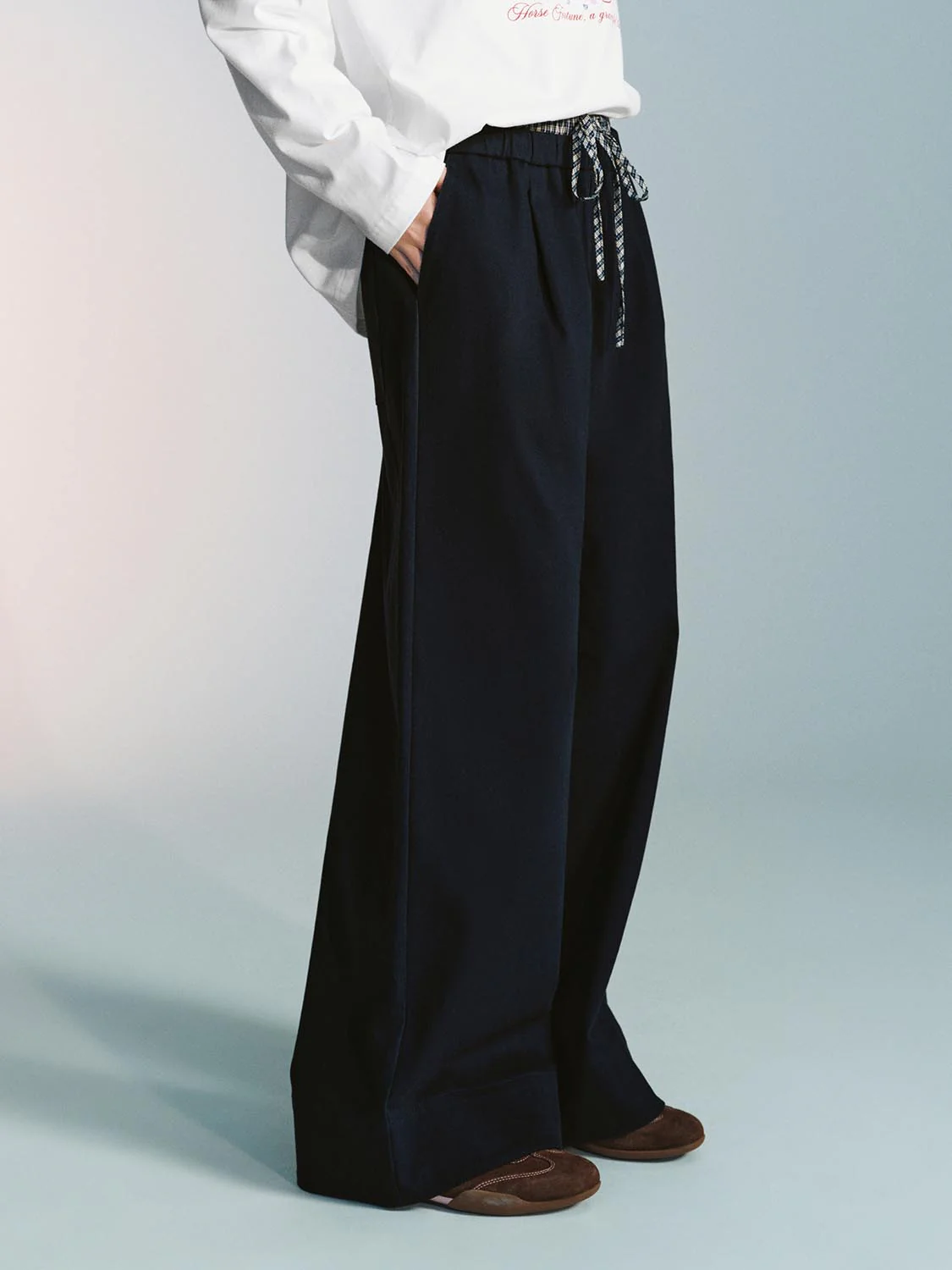 Pull On Drawstring Wide Leg Pants - Image 3