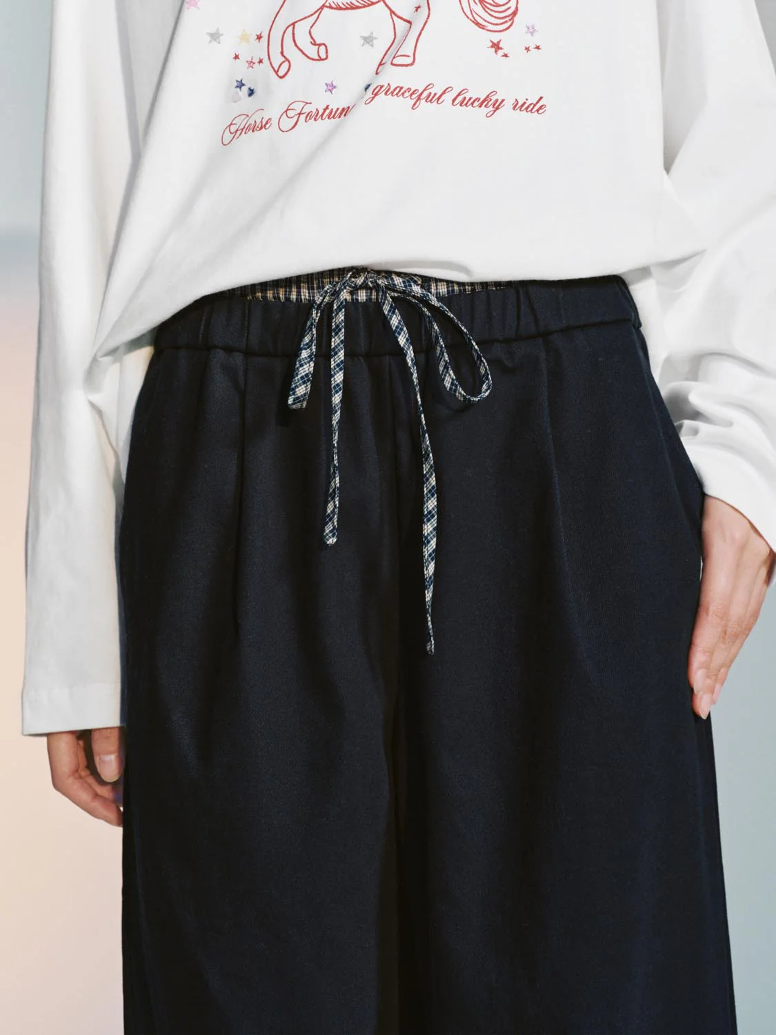 Pull On Drawstring Wide Leg Pants - Image 5