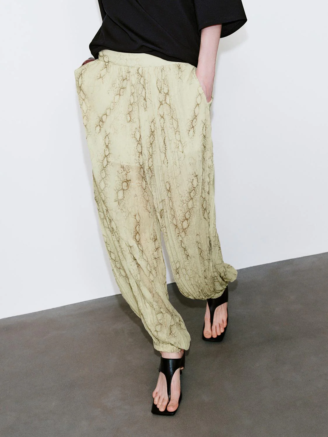 Pull On Snake Print Jogger Pants