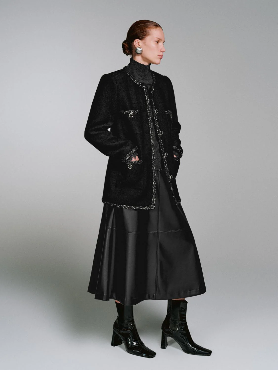 Raw Hem Patch Pocket Tweed Jackets - Image 13