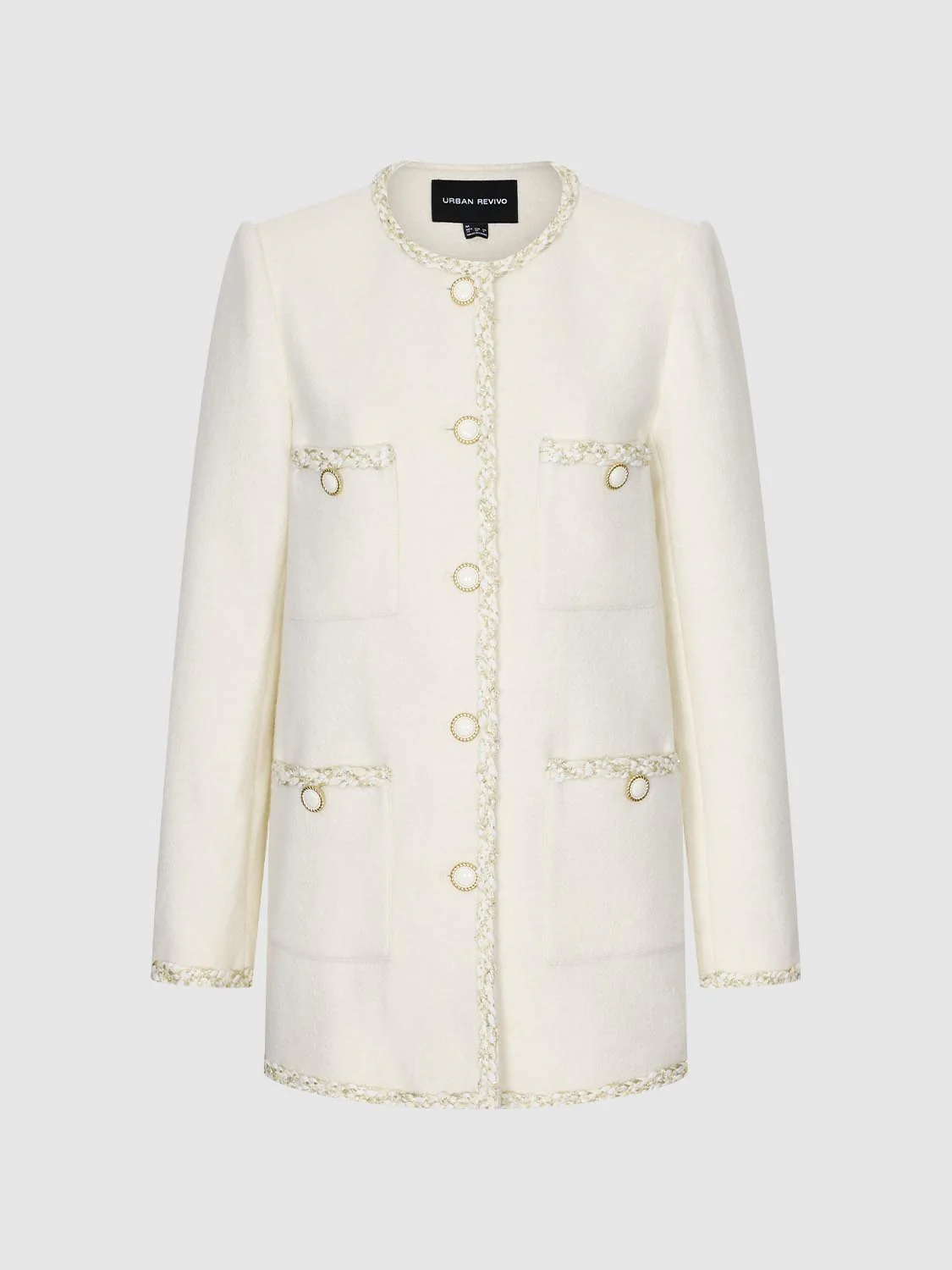Raw Hem Patch Pocket Tweed Jackets - Image 7
