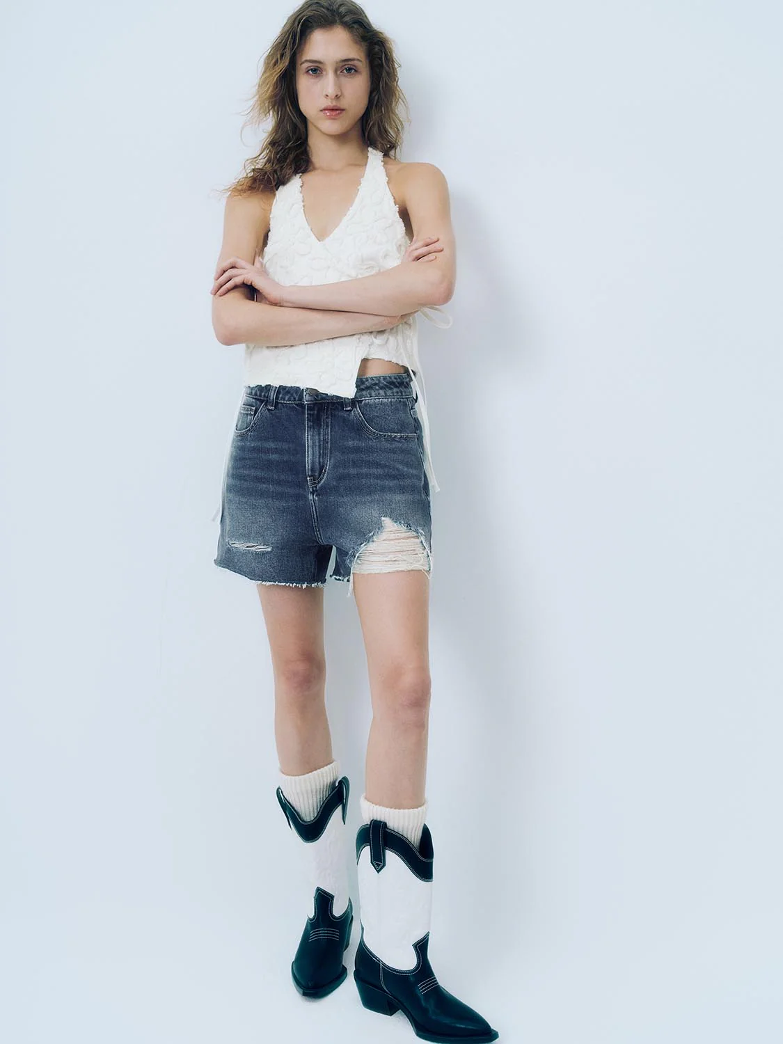 Ripped Denim Shorts - Image 6