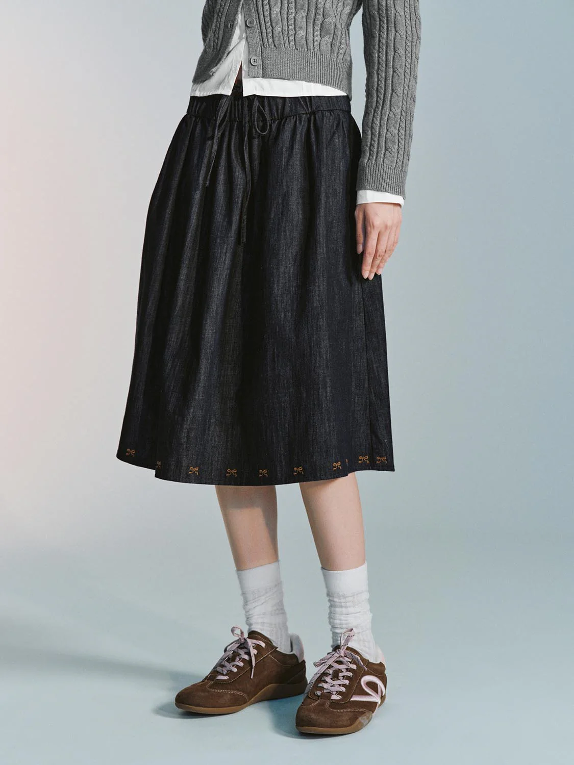 Ruffle Detail Mini Denim Shirts - Image 3
