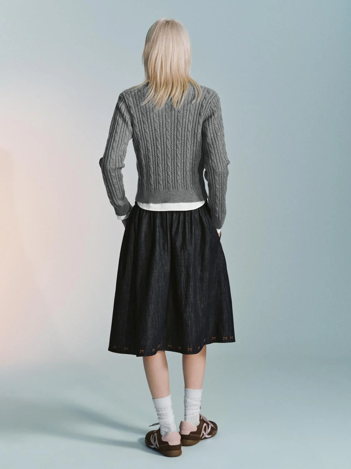 Ruffle Detail Mini Denim Shirts - Image 4