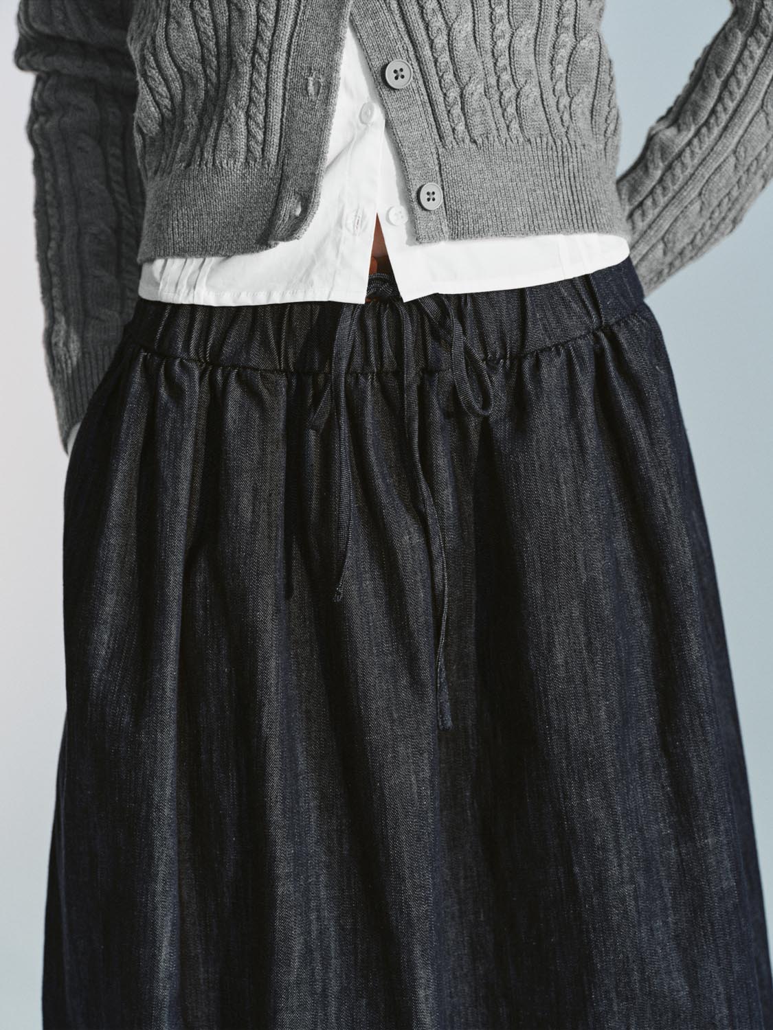 Ruffle Detail Mini Denim Shirts - Image 5