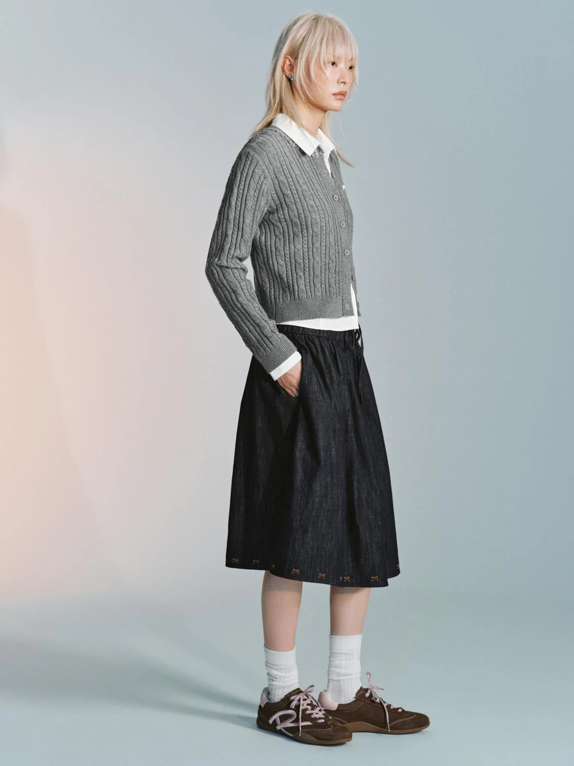 Ruffle Detail Mini Denim Shirts - Image 6