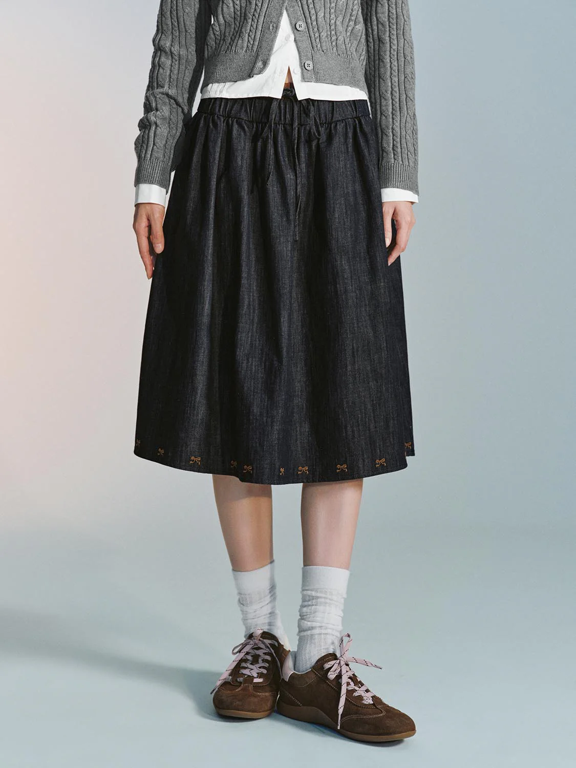 Ruffle Detail Mini Denim Shirts - Image 9