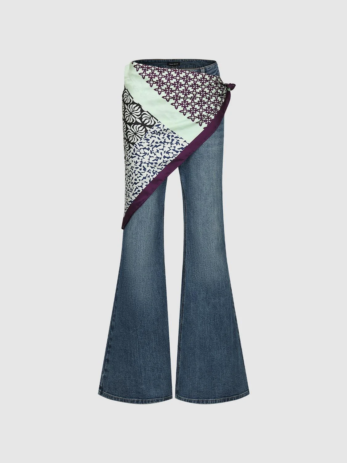 Scarf Detail Flare Leg Jeans - Image 2