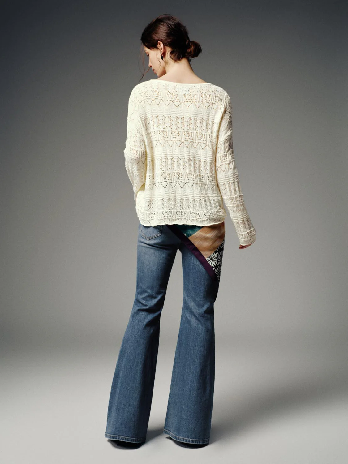 Scarf Detail Flare Leg Jeans - Image 4