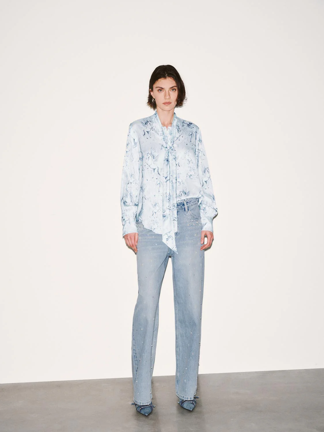 Scarf Detail Pegasus Blouse Shirts - Image 4