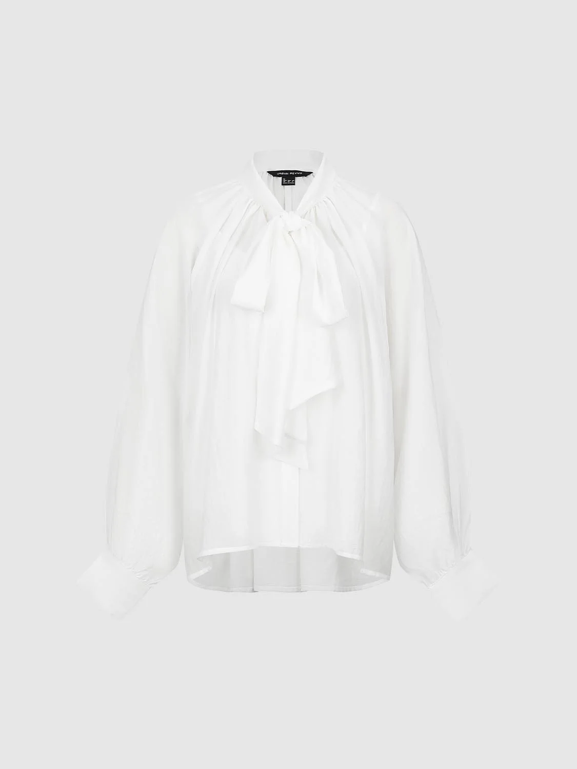 Scarf Detail Sheer Blouse Shirts - Image 7