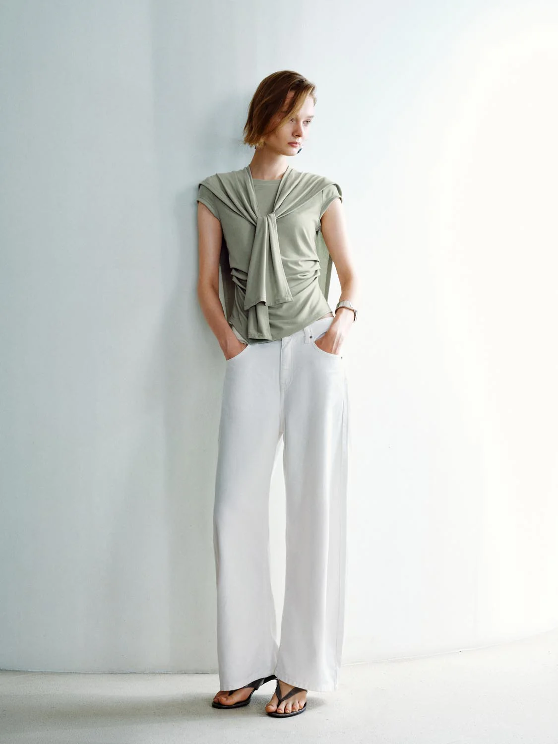 Scarf Layered Short Sleeve T-Shirts - Image 19