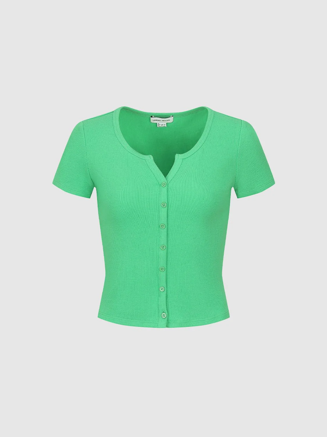Scoop Neck Button Up Skinny Fit T-Shirts - Image 19