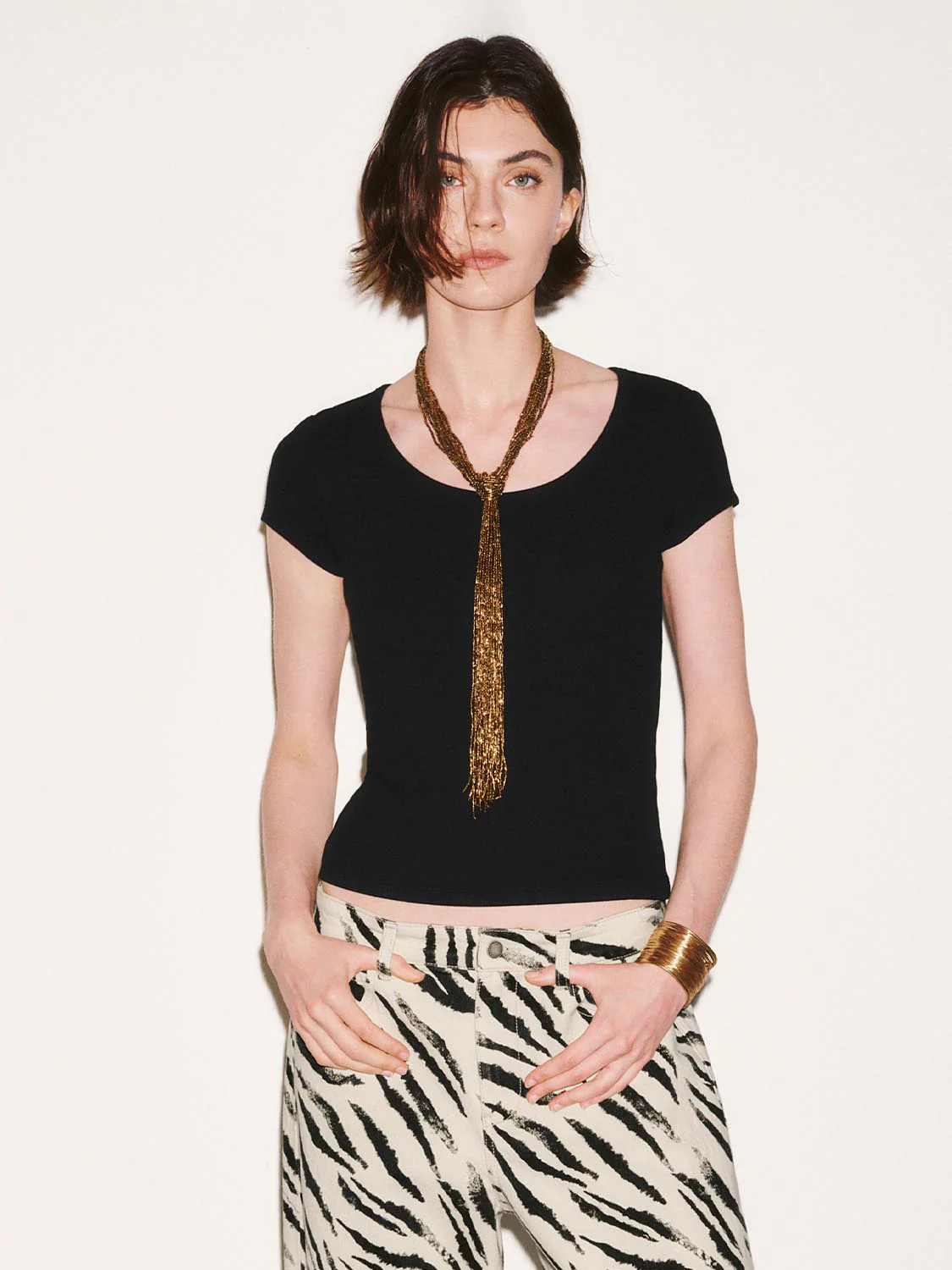 Scoop Neck Capped Sleeve T-Shirts - Image 44