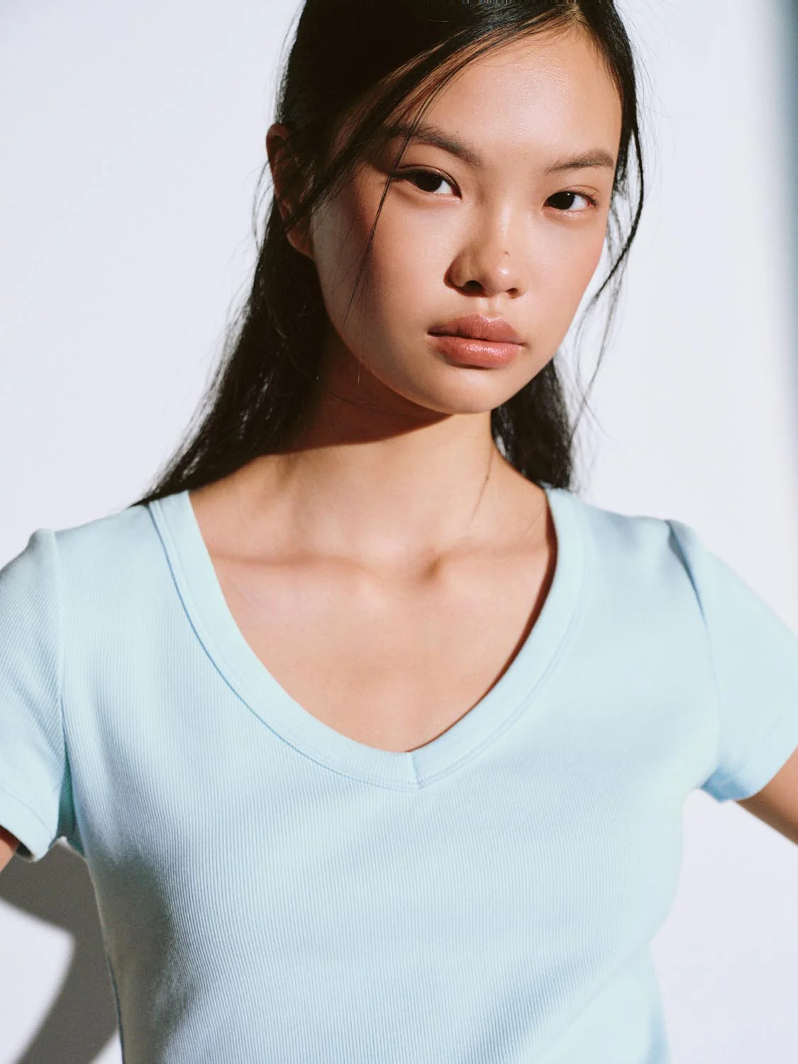 Scoop Neck Cropped Skinny Fit T-Shirts - Image 3