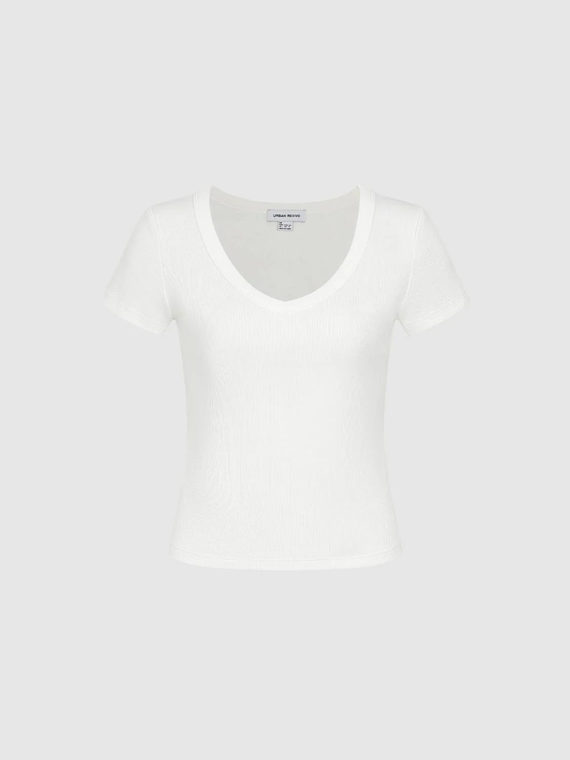 Scoop Neck Cropped Skinny Fit T-Shirts - Image 31