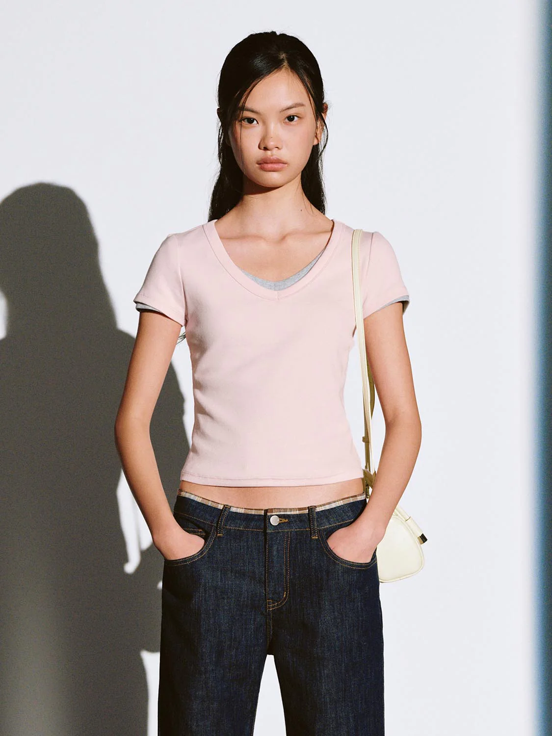 Scoop Neck Cropped Skinny Fit T-Shirts - Image 42