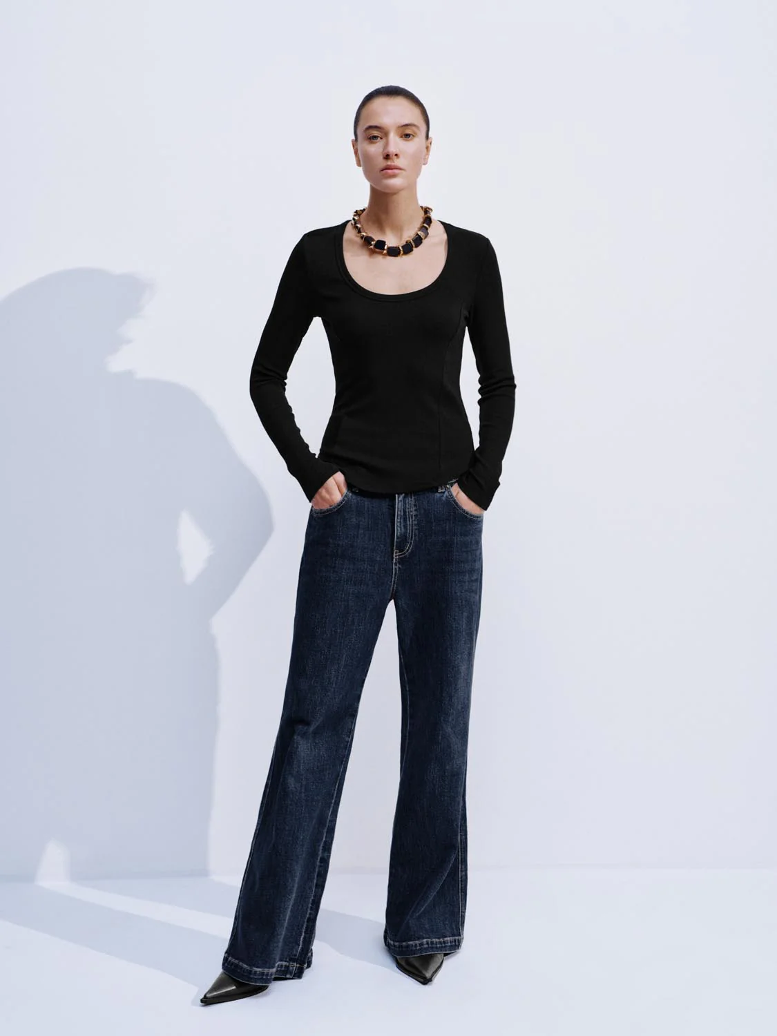 Scoop Neck Flare Long Sleeve T-Shirts - Image 20