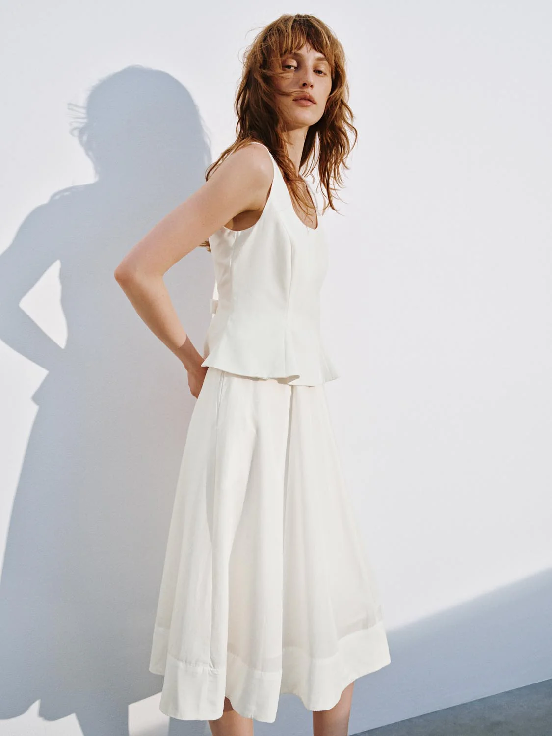 Scoop Neck Sleeveless A-Line Midi Dresses - Image 2