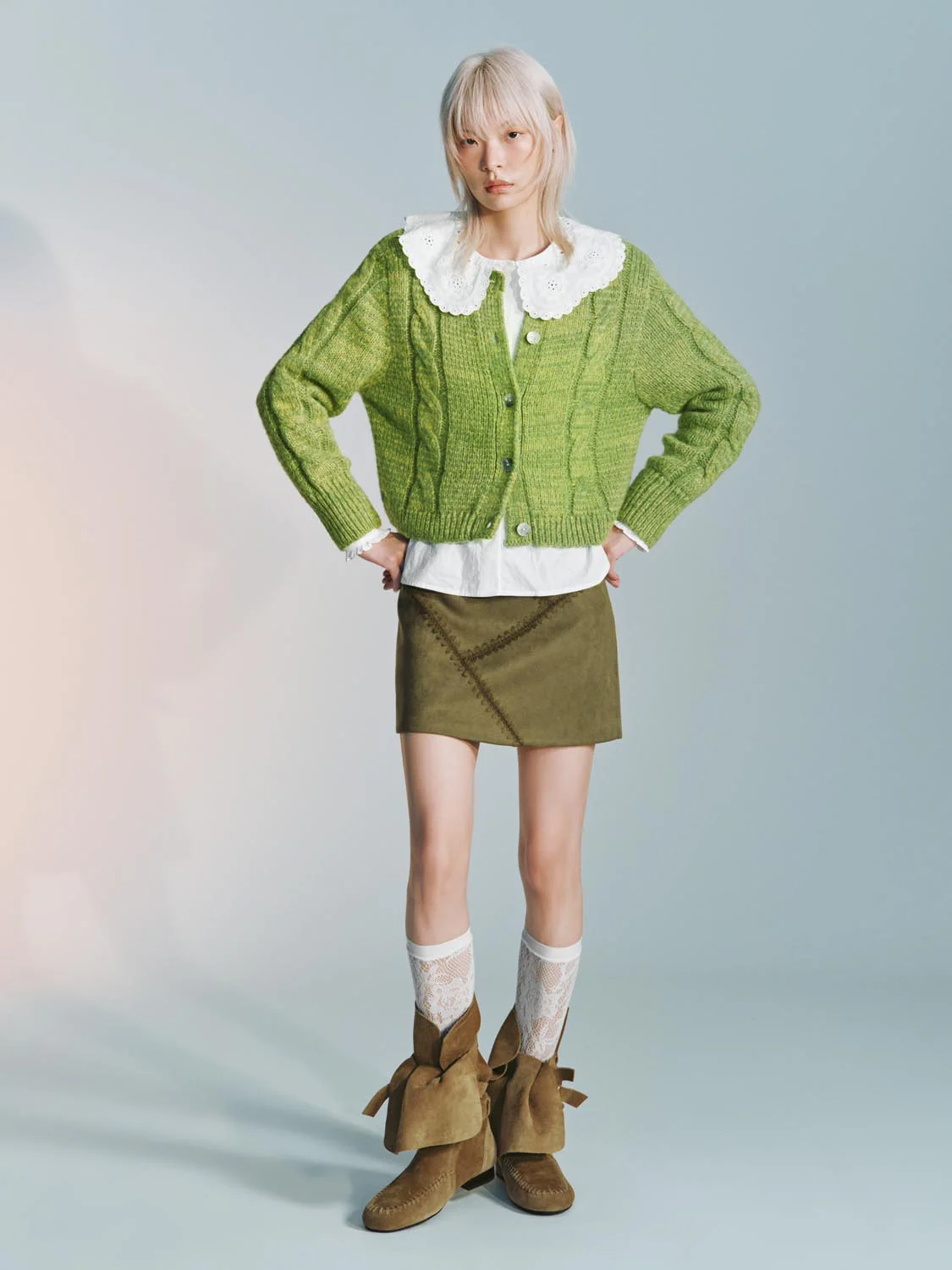 Seamed Stitch Detail A-Line Mini Skirts - Image 6