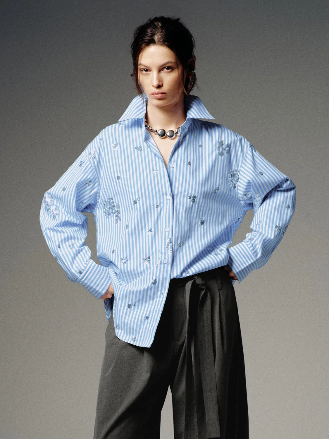 Sequin Detail Loose Fit Shirts - Image 9