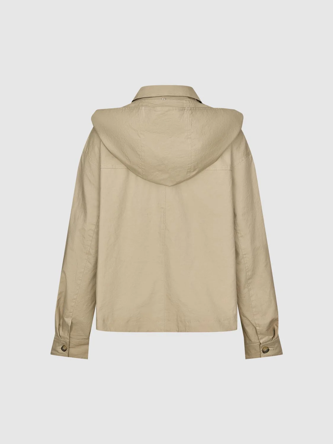 Shawl Detail Mock Neck Button Up Jackets - Image 2