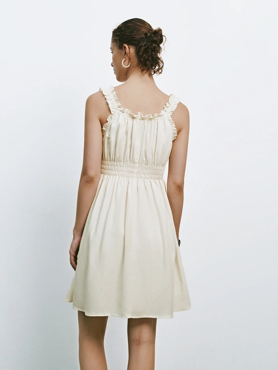 Shirred Ruffle Mini Dresses - Image 14
