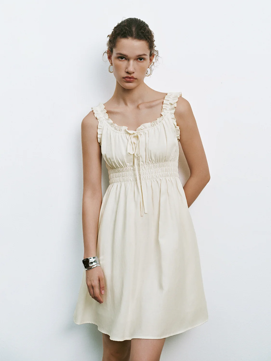 Shirred Ruffle Mini Dresses - Image 27