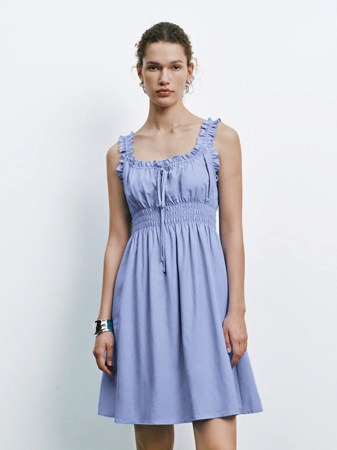 Shirred Ruffle Mini Dresses - Image 7