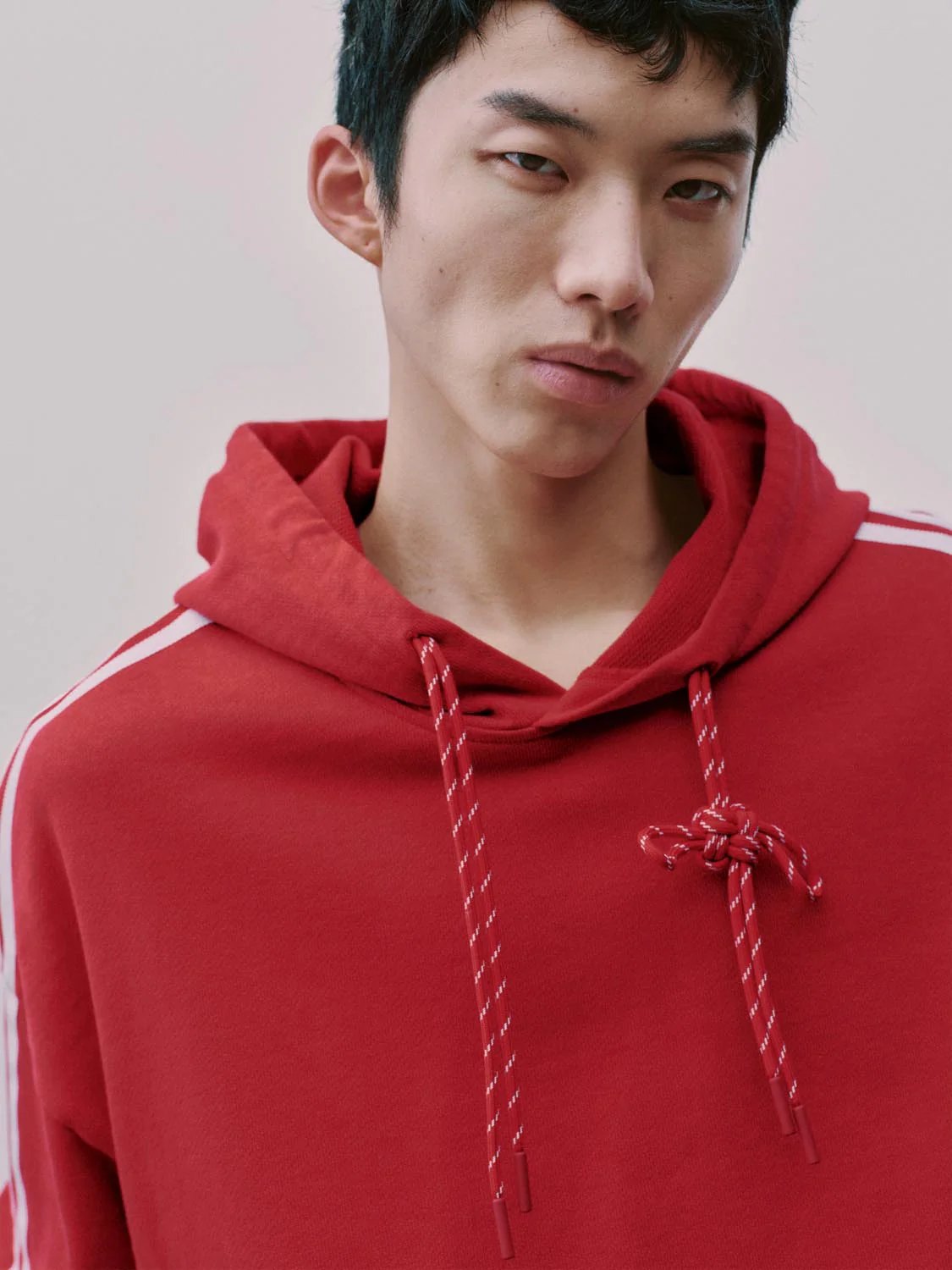 Side Striped Drawstring Hooded Sweatshirts - Image 3