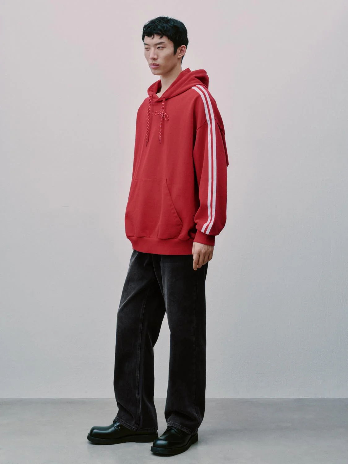 Side Striped Drawstring Hooded Sweatshirts - Image 5