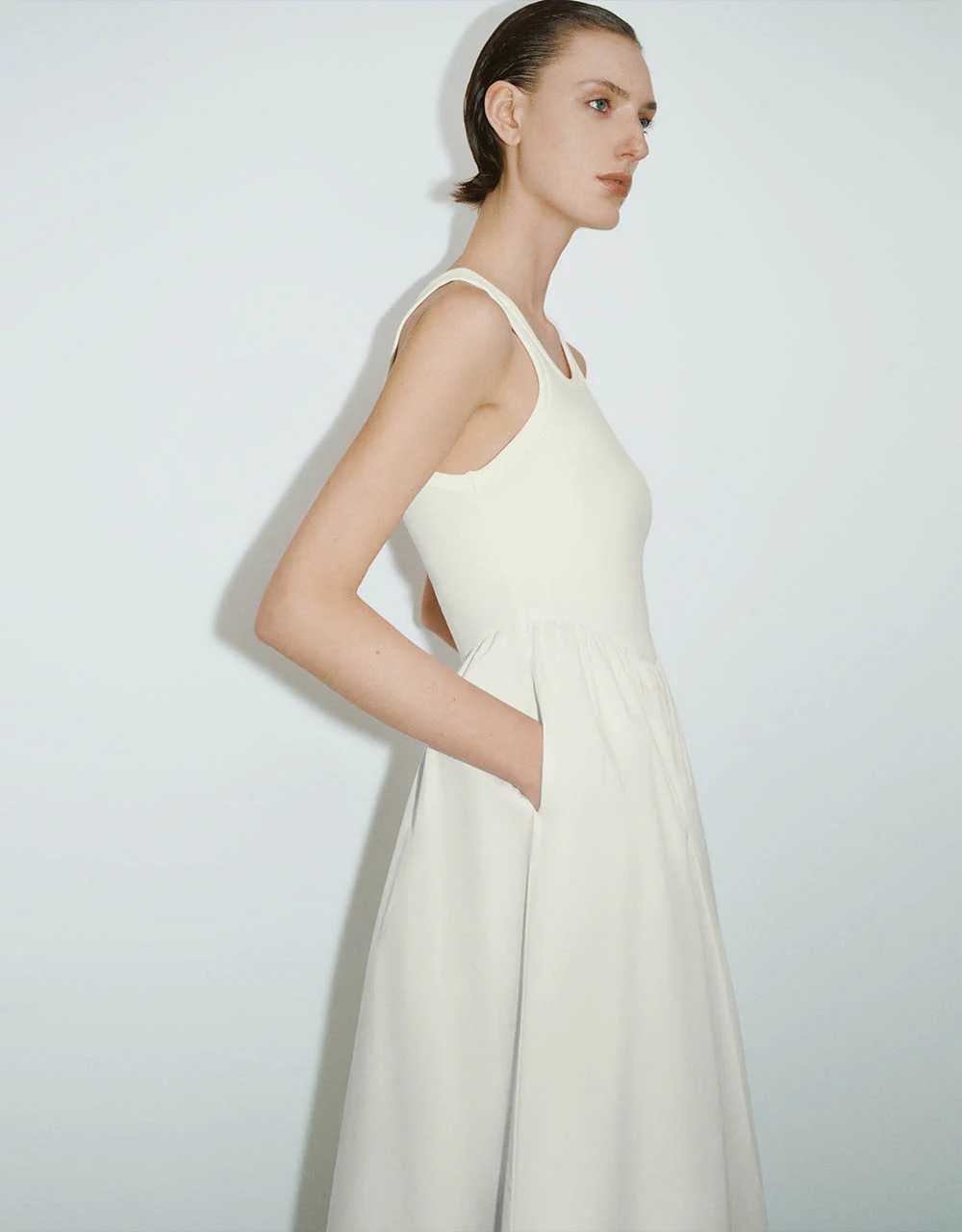 Sleeveless Crew Neck A-Line Dress - Image 15