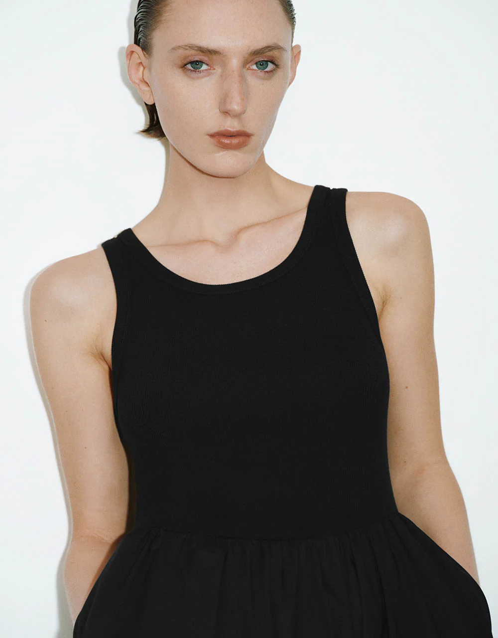 Sleeveless Crew Neck A-Line Dress - Image 19
