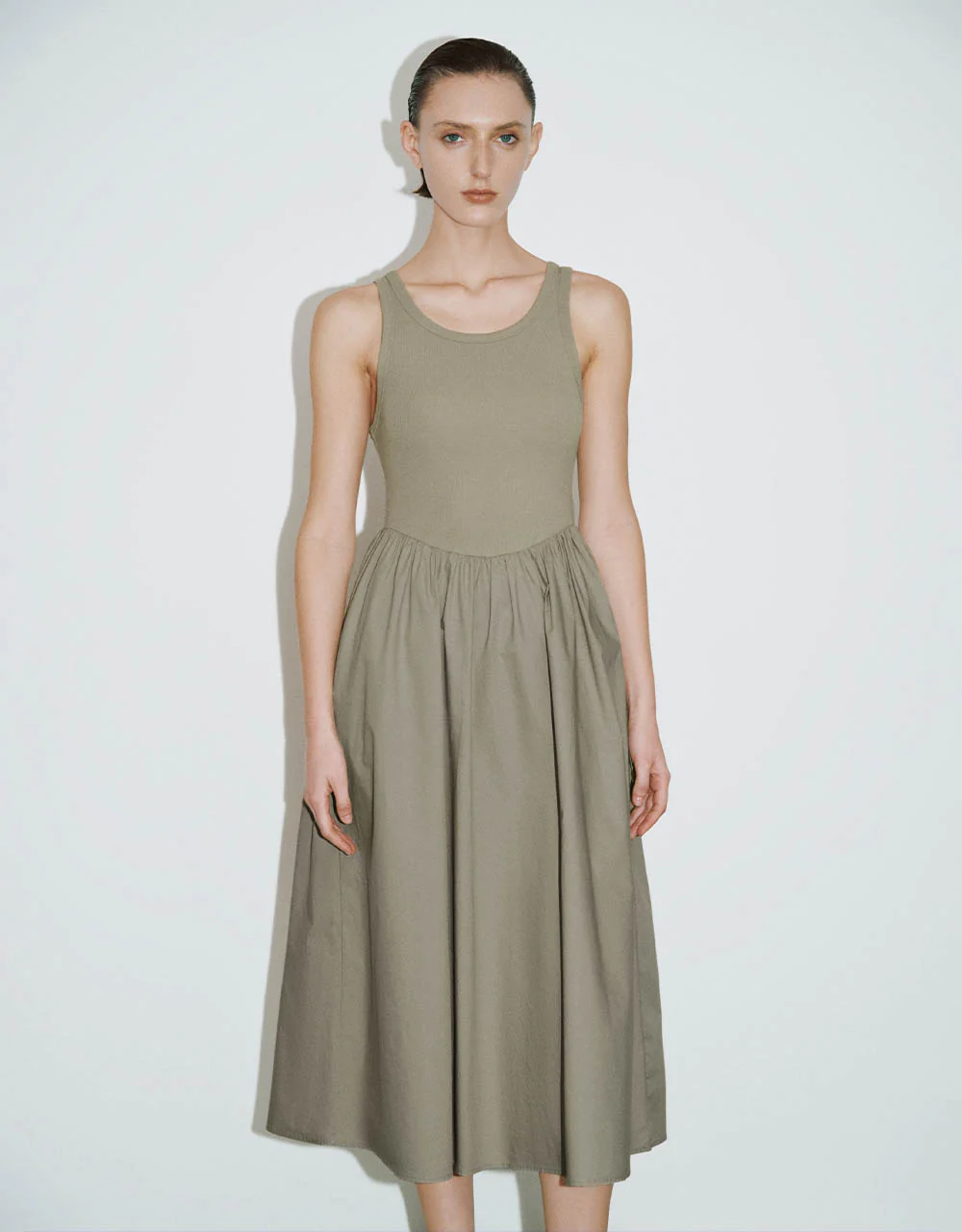 Sleeveless Crew Neck A-Line Dress - Image 7