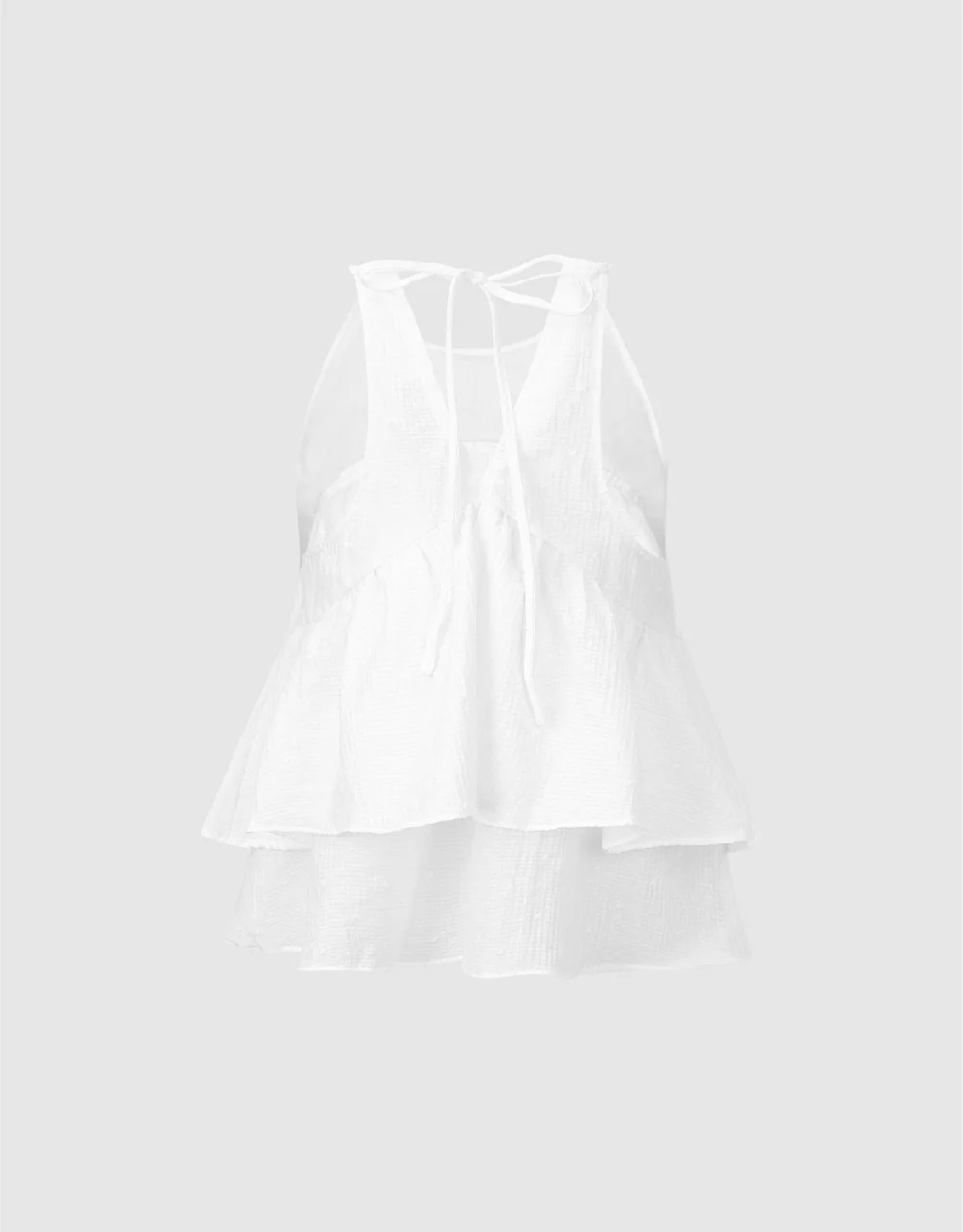 Sleeveless Crew Neck Blouse - Image 5