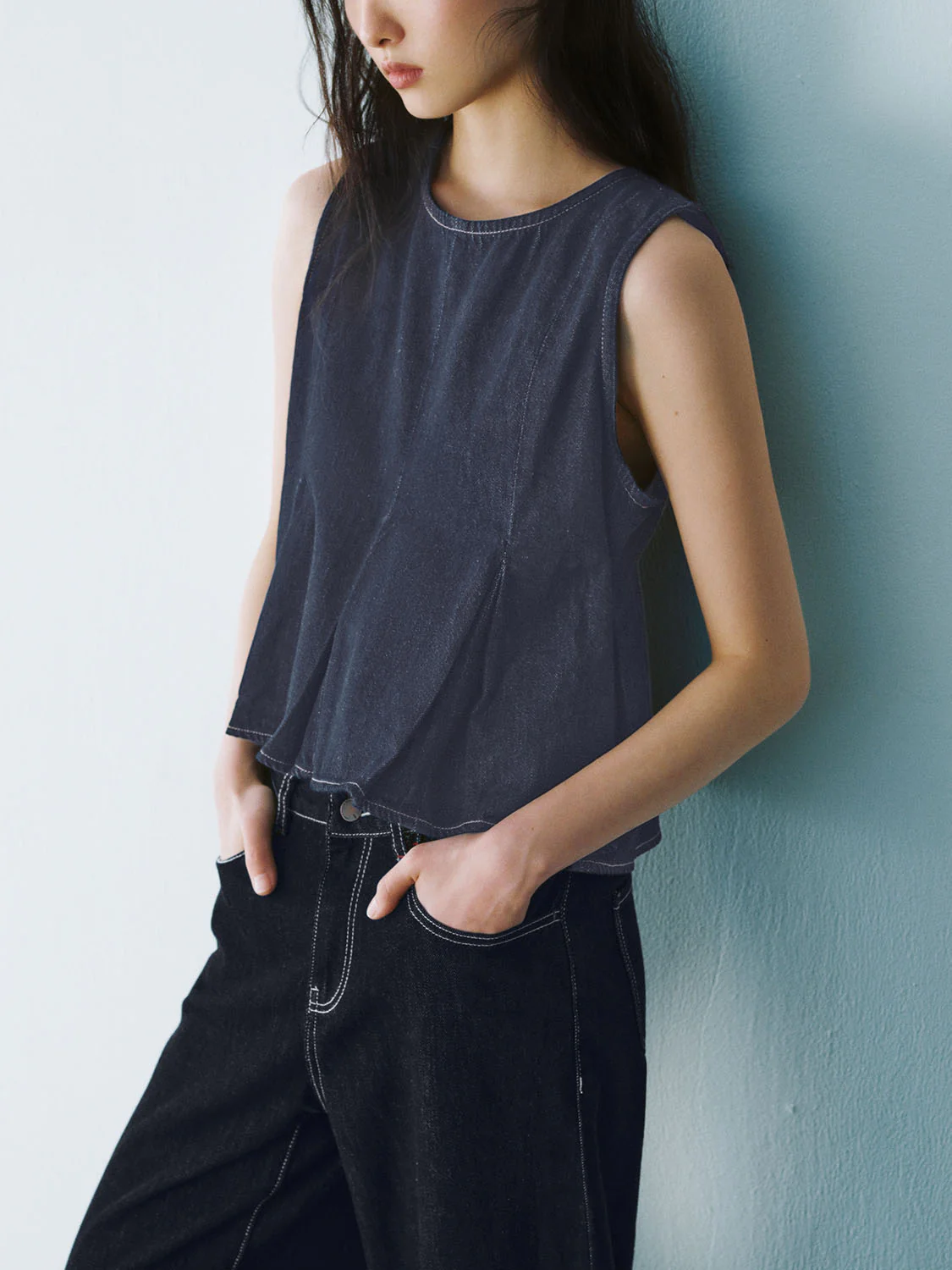 Sleeveless Denim Shirts - Image 2