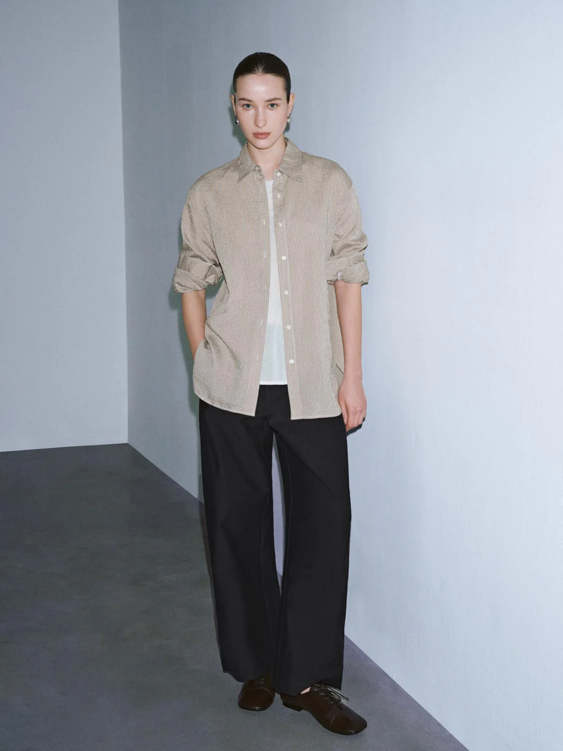 Solid Barrel Leg Pants - Image 7